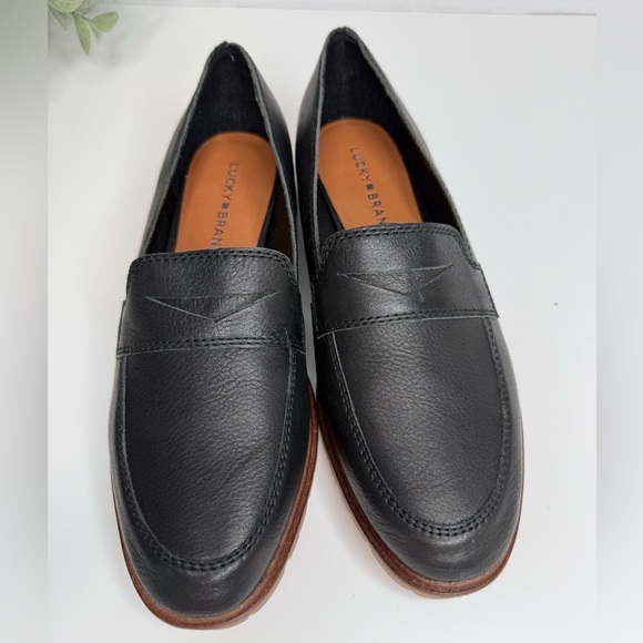 Lucky Brand Women's Tomber Lug Sole Black Leather Loafers Size 8M Minimalist - Picture 12 of 16